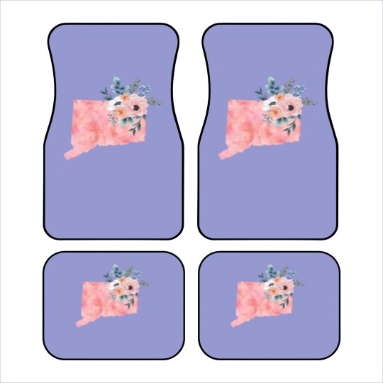 Discover Connecticut Floral - Connecticut State - Car Mats