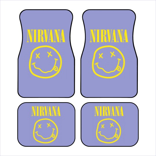 Discover Nirvanaa Yellow Smiley Car Mats