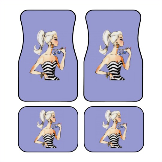 Discover Retro Vintage Doll Pinup Fashion 1950s barbie-doll Pop Art Car Mats