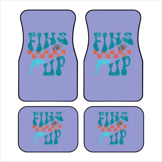 Discover Fins Up Car Mats  Retro Miami Football Car Mats Game Day Car Mats Miami Sports Go Fins