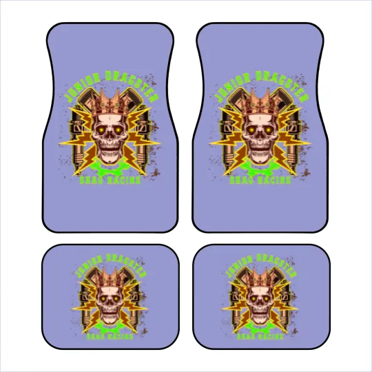 Discover Junior Dragster Drag Racing Skull Spark Plugs Piston Rods Jr Dragster Drag Racer Dragster Driver Cla Car Mats