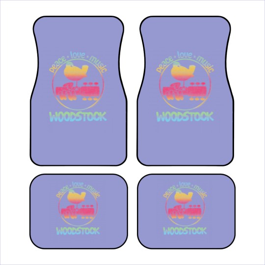 Discover Woodstock Rainbow Peace Love & Music Adult Car Mats