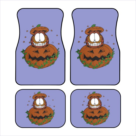 Discover Halloween Garfield Pumpkin Car Mats, Halloween Pumpkin Garfield Cat Car Mats