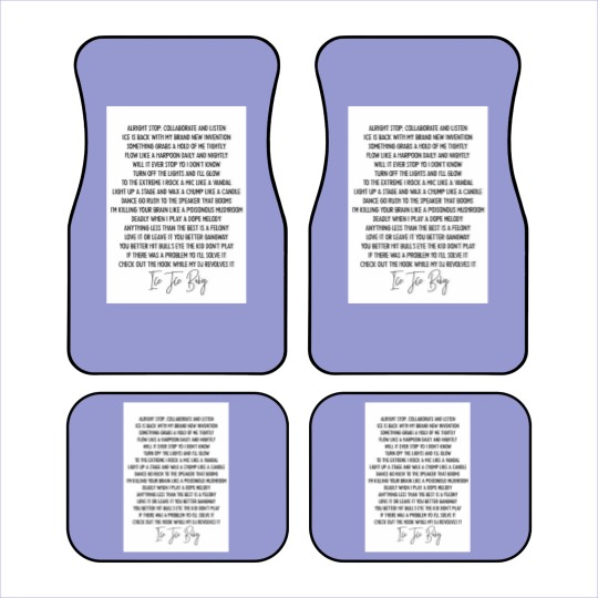 Discover Ice ice baby Vanilla Ice Hip Hop lyric mucis Car Mats