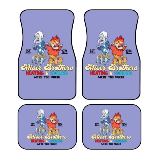 Discover Vintage Heat and Snow Misers 2023 Ugly Christmas Car Mats
