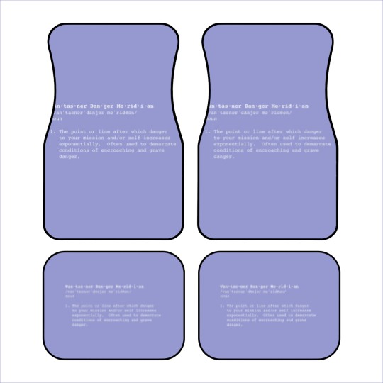 Discover Vantasner Danger Meridian Definition white Car Mats