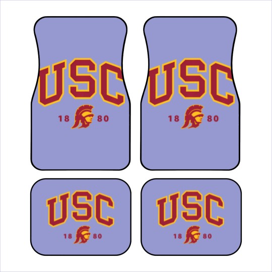 Discover usc curved block logo with cardinal gold trojan 1880 sweat Car Mats