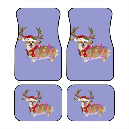 Discover Christmas Corgi Reindeer Car Mats, Santa's Hat Corgi Car Mats
