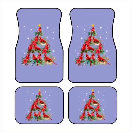 Discover Vintage Christmas Cardinal Birds Snowings Xmas Tree Lights Car Mats