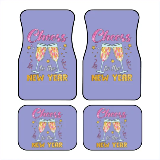 Discover New Year 2025 Car Mats, Cheers to the New Year, Retro New Years Car Mats