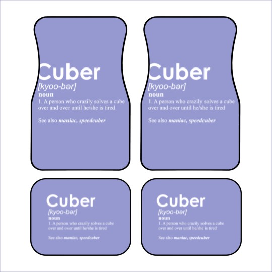 Discover Competitive Puzzle Cuber definition Speed Cubing Vintage Car Mats