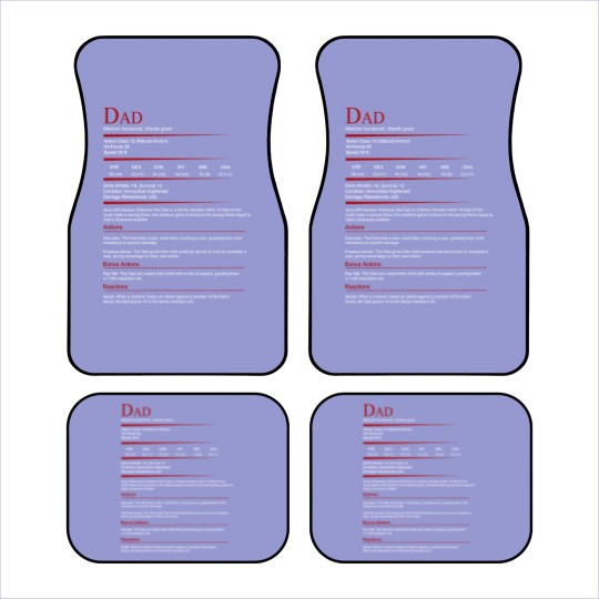Discover Dungeons & Dragons Dad Car Mats