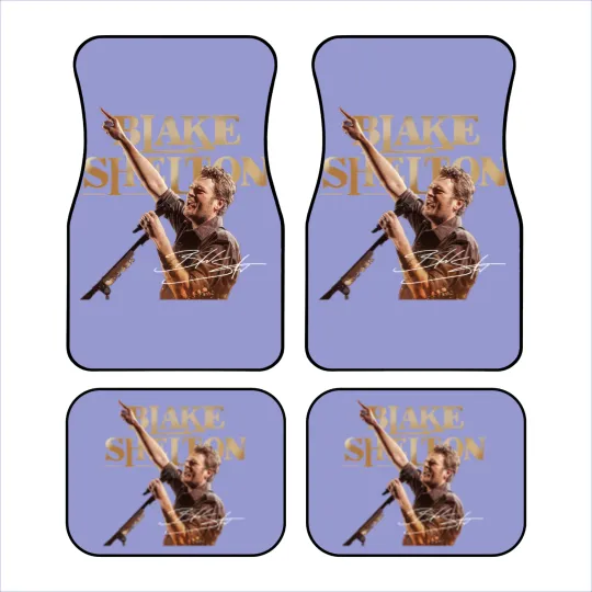 Discover Graphic Black Shelton Car Mats, Blake Shelton 2025 Fan Gift, Blake Shelton Tour Merch, Blake Shelton Country Music Fan Car Mats