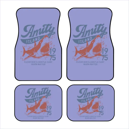 Discover Jaws Amity Island 1975 Clear Skies Gentle Surf Warm Water White Car Mats
