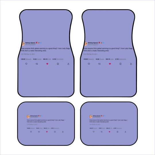 Discover Britney Spears Tweet Car Mats, Paris Hilton Car Mats, Funny Y2K Car Mats