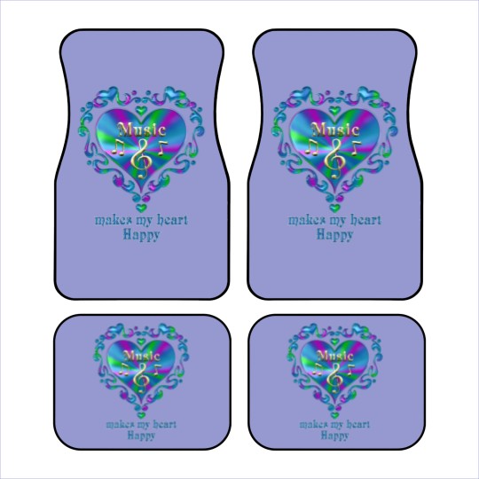 Discover Music Makes My Heart Happy Car Mats