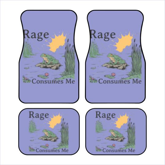 Discover Rage Consumes Me Car Mats, Frog Pond Car Mats, Meme Frog Car Mats, Vintage Style Unisex Car Mats