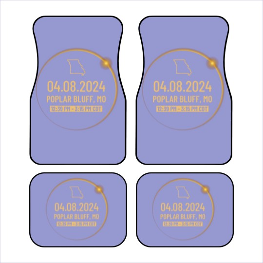 Discover Missouri State Poplar Bluff MO USA Totality April 8, 2024 Total Solar Eclipse Car Mats