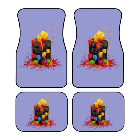 Discover Rainbow Abstraction melted rubix cube - Rainbow Abstraction Melted Rubix Cube - Car Mats