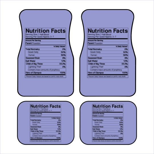 Discover Half-Blood Nutrition Guide (Percy) Classic Car Mats Car Mats