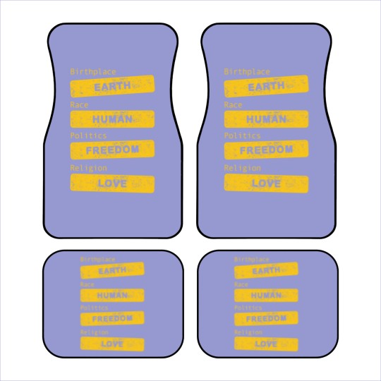 Discover Birthplace Earth Grunge - Human Freedom Love Car Mats