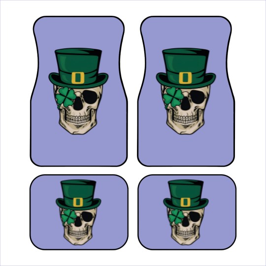 Discover Skull St Patrick's Day Car Mats, Horror St Patrick's Day Car Mats, Lucky Irish Car Mats, Shamrock Car Mats