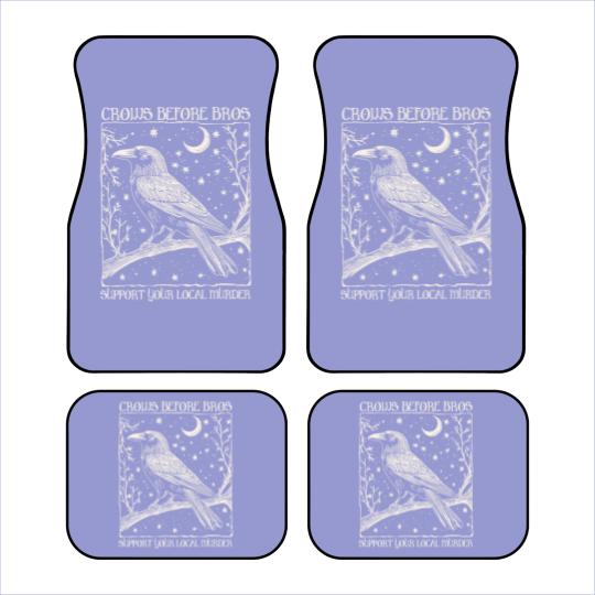 Discover Crows Before Bros Car Mats, Funny Halloween Car Mats, Punny Crow Car Mats