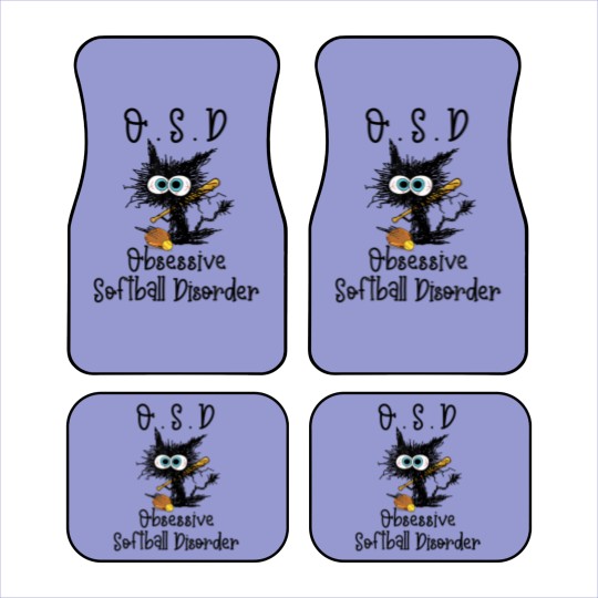 Discover Funny Black Cat Softball - O.S.D Obsessive Softbal Car Mats