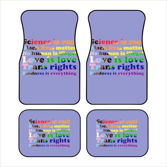 Discover Progress Pride Flag Science is real Black lives matter Love is love Car Mats