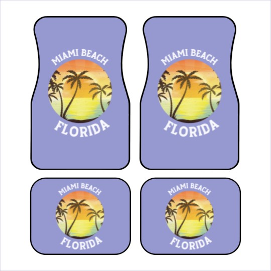 Discover Vintage Miami Beach Florida Retro 70s 80s Travel Car Mats