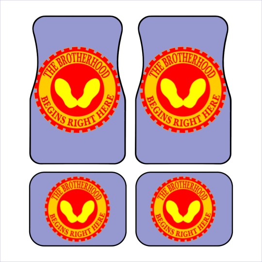 Discover The Brotherhood Begins Right Here Yellow Footprint Car Mats