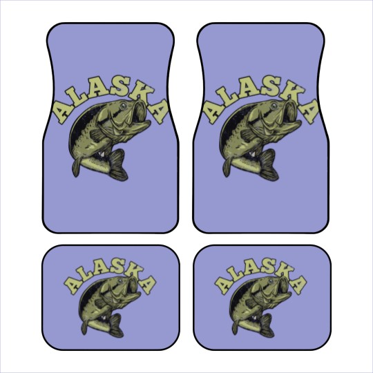 Discover Alaska USA State Travel Souvenir Funny Fishing Car Mats