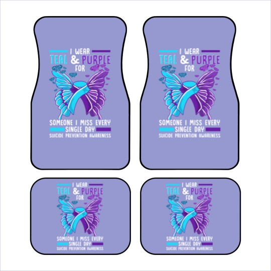 Discover Teal And Purple Ribbon Suicide Prevention Awarenes Car Mats
