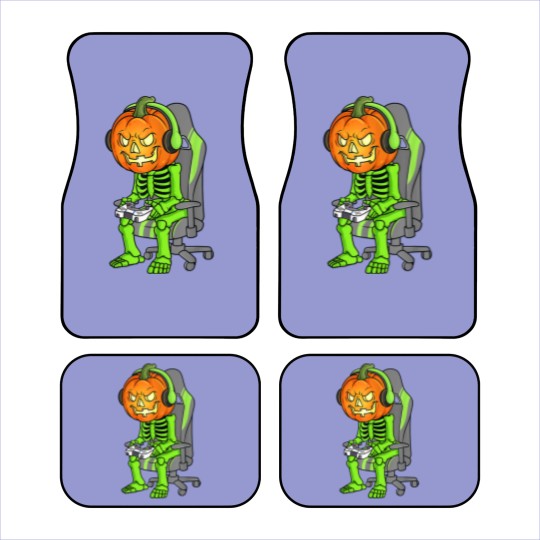 Discover Gaming Halloween Skeleton Jack O Lantern Gamer Boy Car Mats