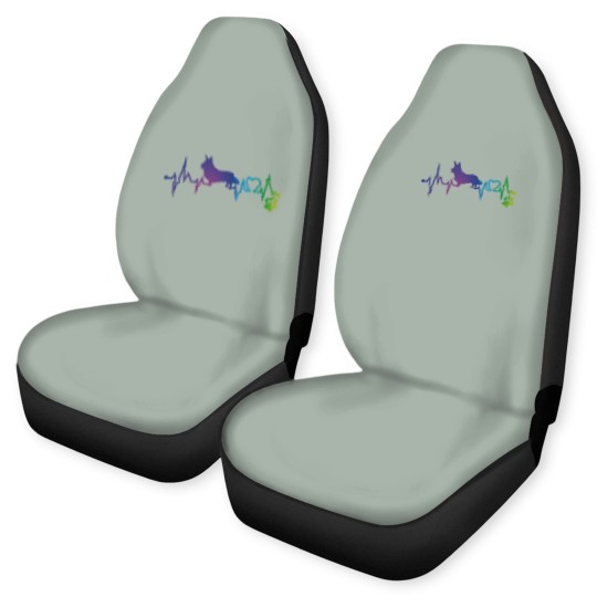 Discover Cardigan Welsh Corgi T-ShirtCardigan Welsh corgi Colorful Heartbeat, Heart & Dog Paw Car Seat Covers Car Seat Covers