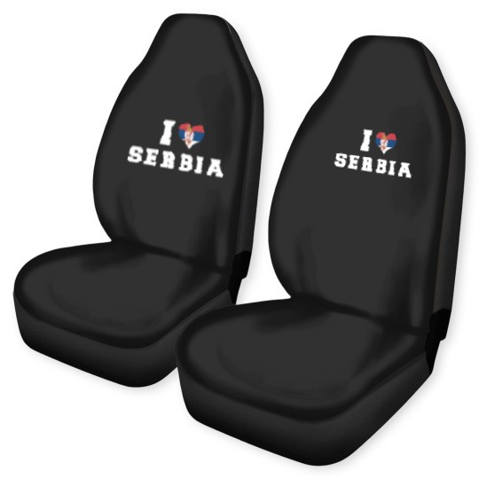 Discover I Love Serbia Republic Heart Flag Car Seat Covers