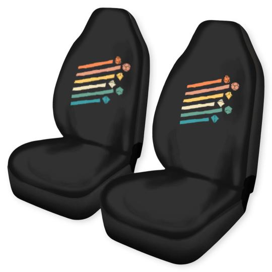 Discover Retro Minimalist Polyhedral Dice Set Tabletop RPG - Dungeons And Dragons - Car Seat Covers