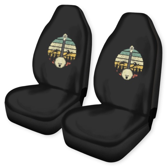 Discover Retro Banjo Mountains And Sun 80's Graphic Gift Car Seat Covers