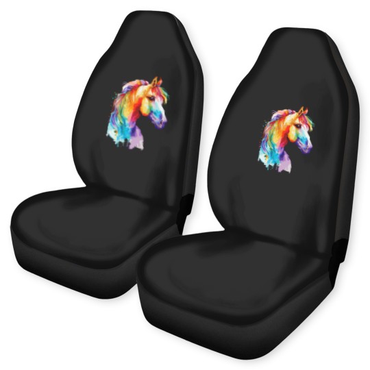 Discover Watercolor Horse Pony Colorful Pet Ponys Lover Car Seat Covers