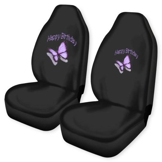Discover Happy Birthday, Purple Butterfly Car Seat Covers