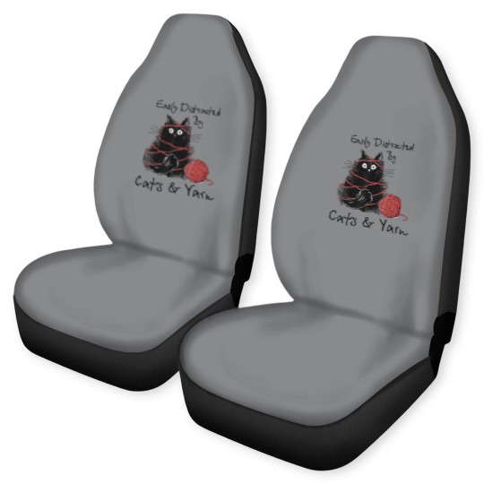 Discover Easily Distracted By Cats And Yarn Knitting Lovers Car Seat Covers