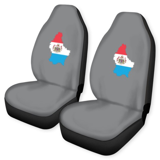 Discover Luxembourg Map Flag With Stroke And Coat Of Arms Car Seat Covers