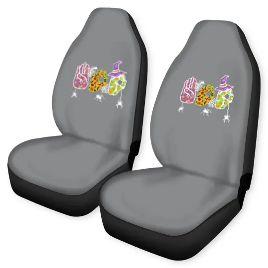 Discover Boo American Sign Language Pride ASL Halloween Car Seat Covers