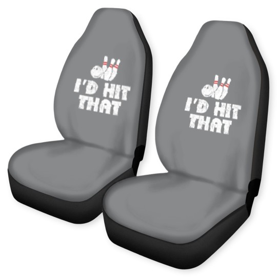 Discover Bowling Car Seat Covers - I'd Hit That - Vintage - Gift For Bowlers Car Seat Covers