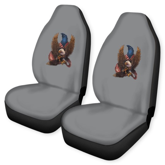 Discover Patriotic American Design With Eagle And Flag Car Seat Covers