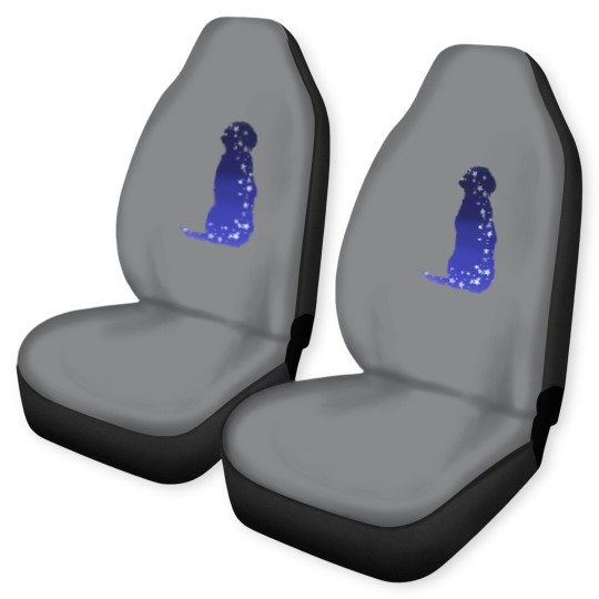 Discover Cosmic dog silhouette in blue with stars Car Seat Covers