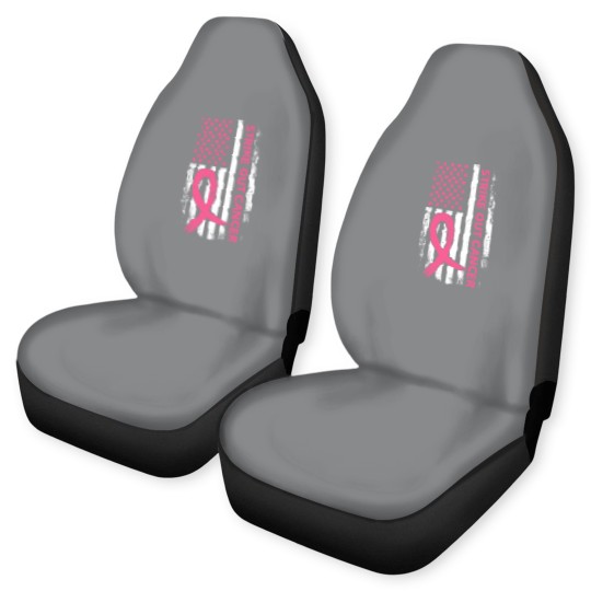 Discover Strike Out Cancer US Flag Car Seat Covers