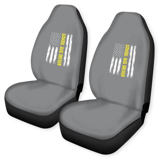 Discover School Bus Driver Proud Flag Pride Gift Car Seat Covers