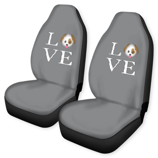 Discover Love Cute Dog _emoji icon smiley emoticon Car Seat Covers