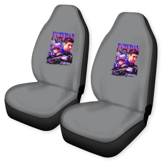 Discover Esteban Ocon Car Seat Covers Driver Racing Championship Formula Racing Car Seat Covers French Vintage Design 90s Graphic Car Seat Covers